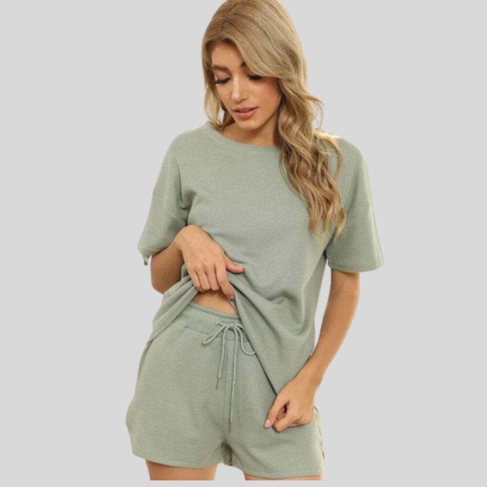 Short Sleeve Loungewear - Color Mint Green